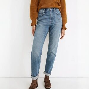 {Madewell} "The High Rise Slim BoyJean" Tall Long Blue Neal Wash Stretch Jeans